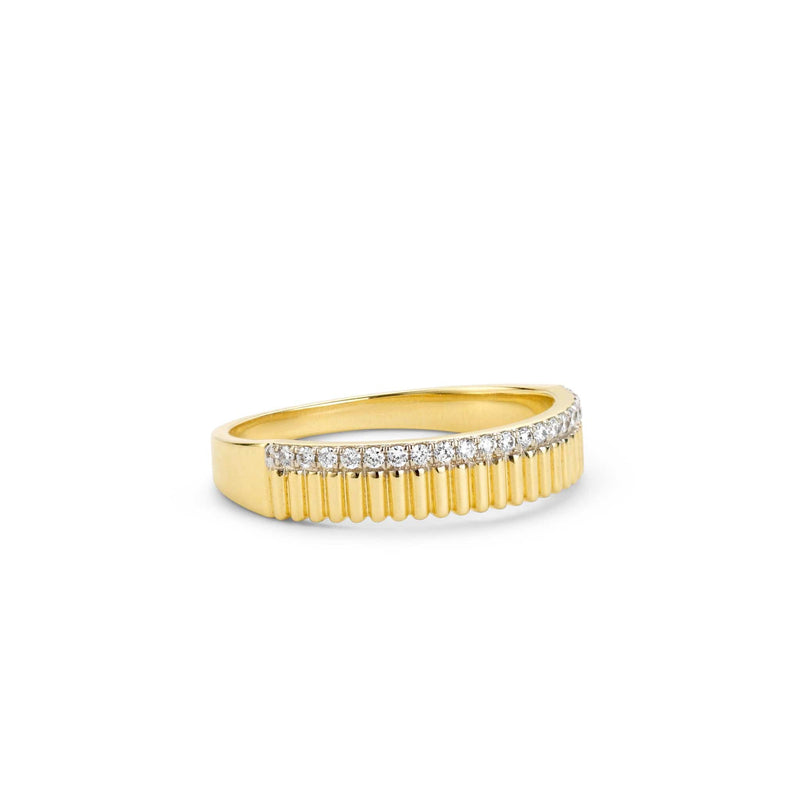 Textured Gold Diamond Ring