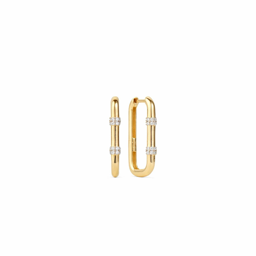 Rumi Diamond Gold Hoop Earrings