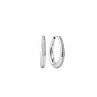 Front and side shot of teardrop diamond earrings