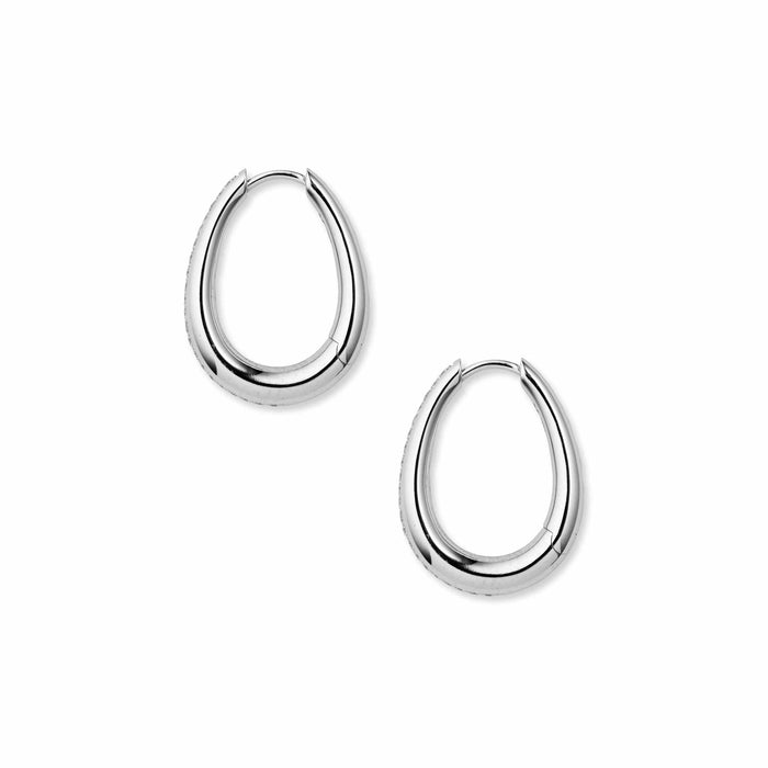 Side shot of diamond teardrop earrings white gold