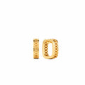 Square Textured Gold Hoop Earrings