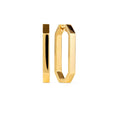 Octagon Textured Large Gold Hoop Earrings