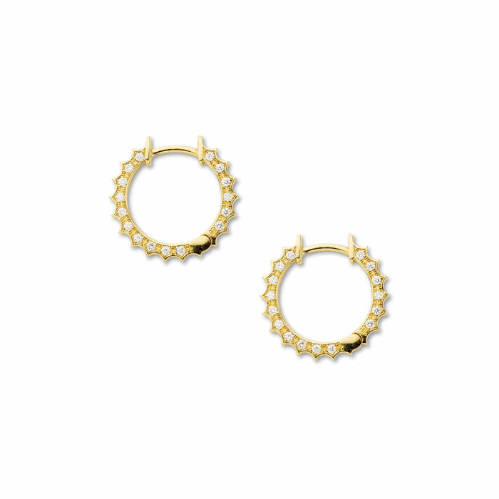Sunburst Diamond Large Hoop Earring