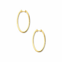 Oval Double Diamond Hoop