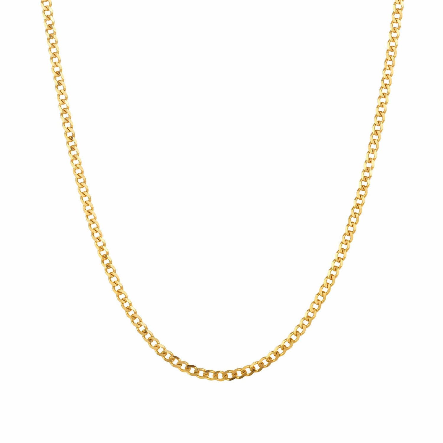 A dainty gold anklet displayed against a white background.