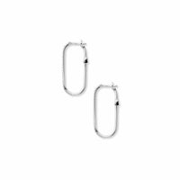 Side shot of diamond rectangle earrings