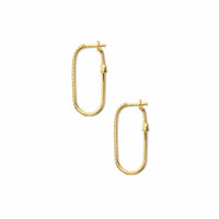 Side shot of diamond rectangle earrings