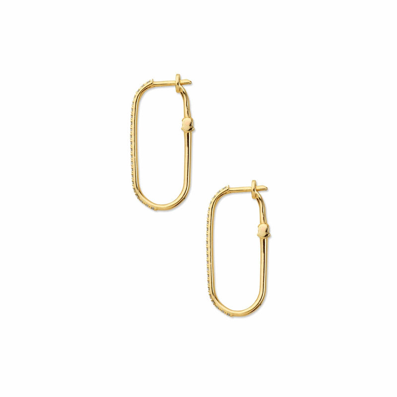 Rumi Pavé Diamond Gold Hoop Earrings