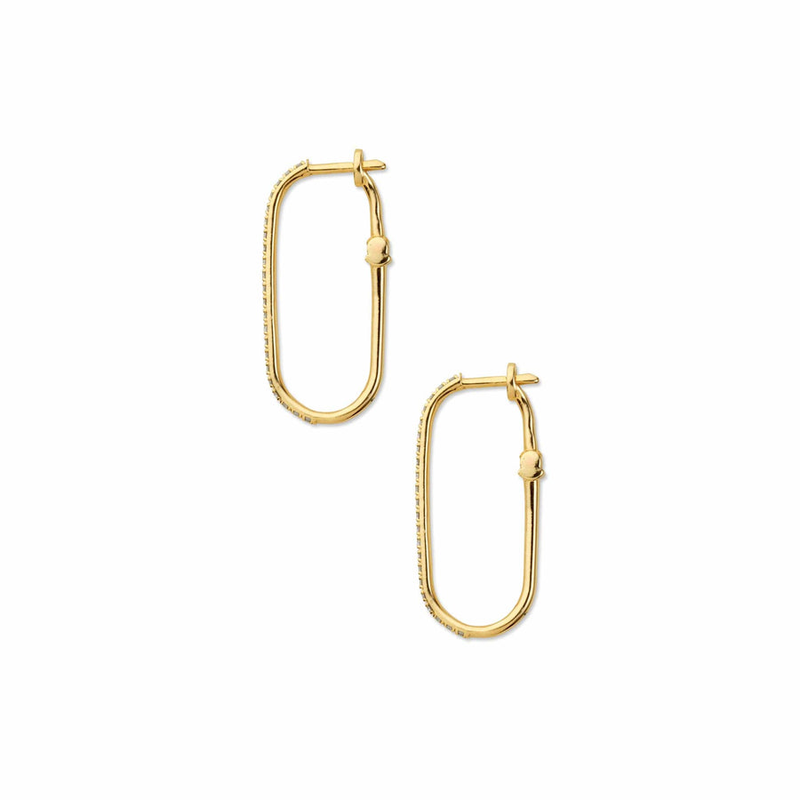 Rumi Pavé Diamond Gold Hoop Earrings