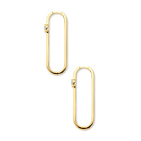 Side shot of diamond solitaire hoop earrings