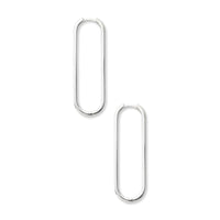 Side shot of diamond rectangle earrings