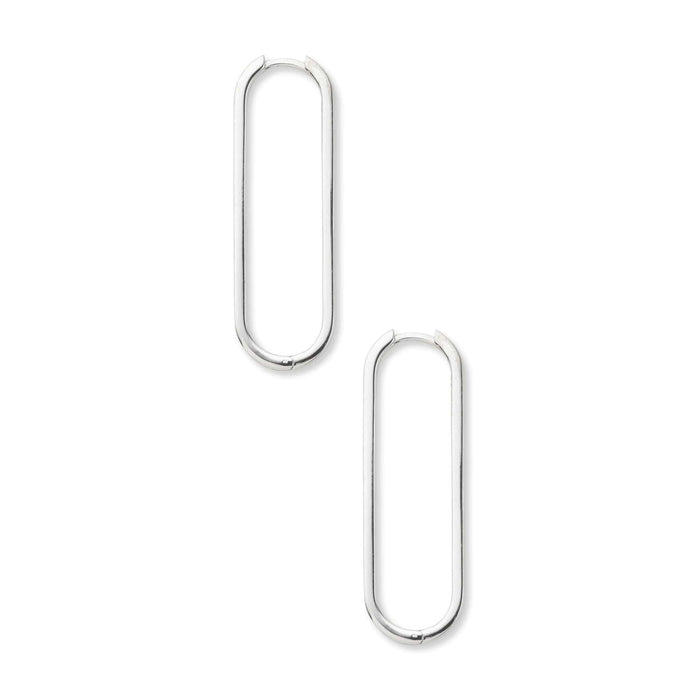 Side shot of diamond rectangle earrings