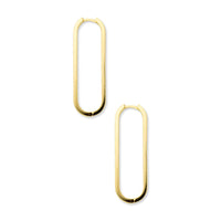 Side shot of rectangle diamond earrings in gold
