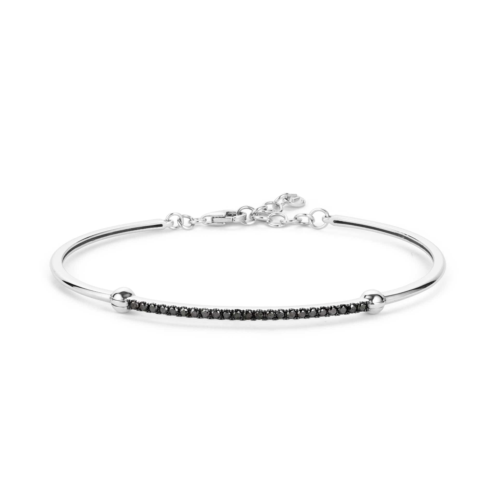 Front shot of serene black diamond bracelet