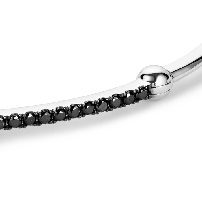 Close up shot black pave diamond bracelet