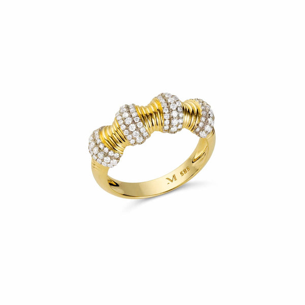 Hourglass Gold Diamond Ring