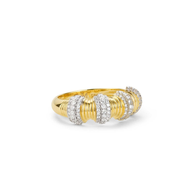 Hourglass Gold Diamond Ring