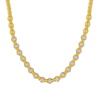 Closer view of hourglass diamond statement necklace design