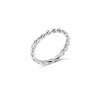 A 14k white gold infinity ring with a twisting design.
