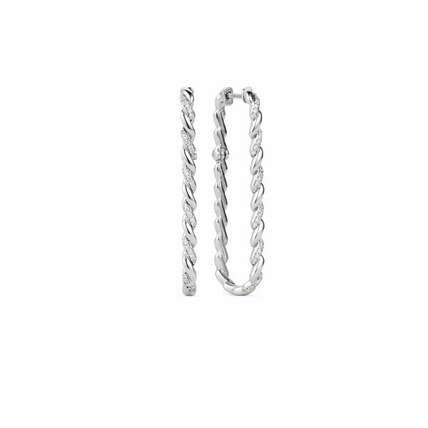 Infinity Rumi Diamond Long Gold Hoop Earrings