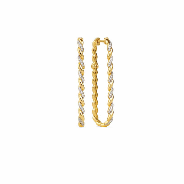 Infinity Rumi Diamond Long Gold Hoop Earrings
