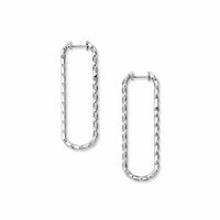 Side shot for white gold infinity earrings hoops