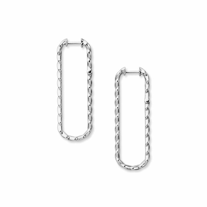 Side shot for white gold infinity earrings hoops