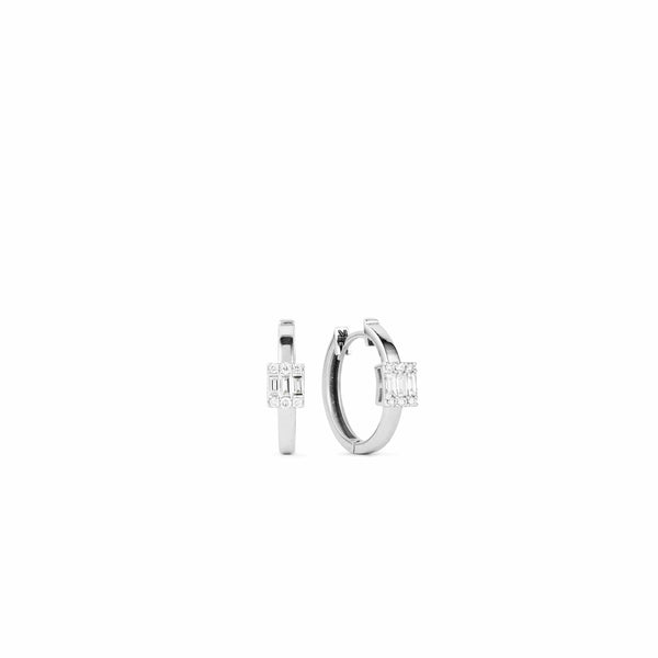 Allumare Gold Diamond Huggie Hoop Earrings