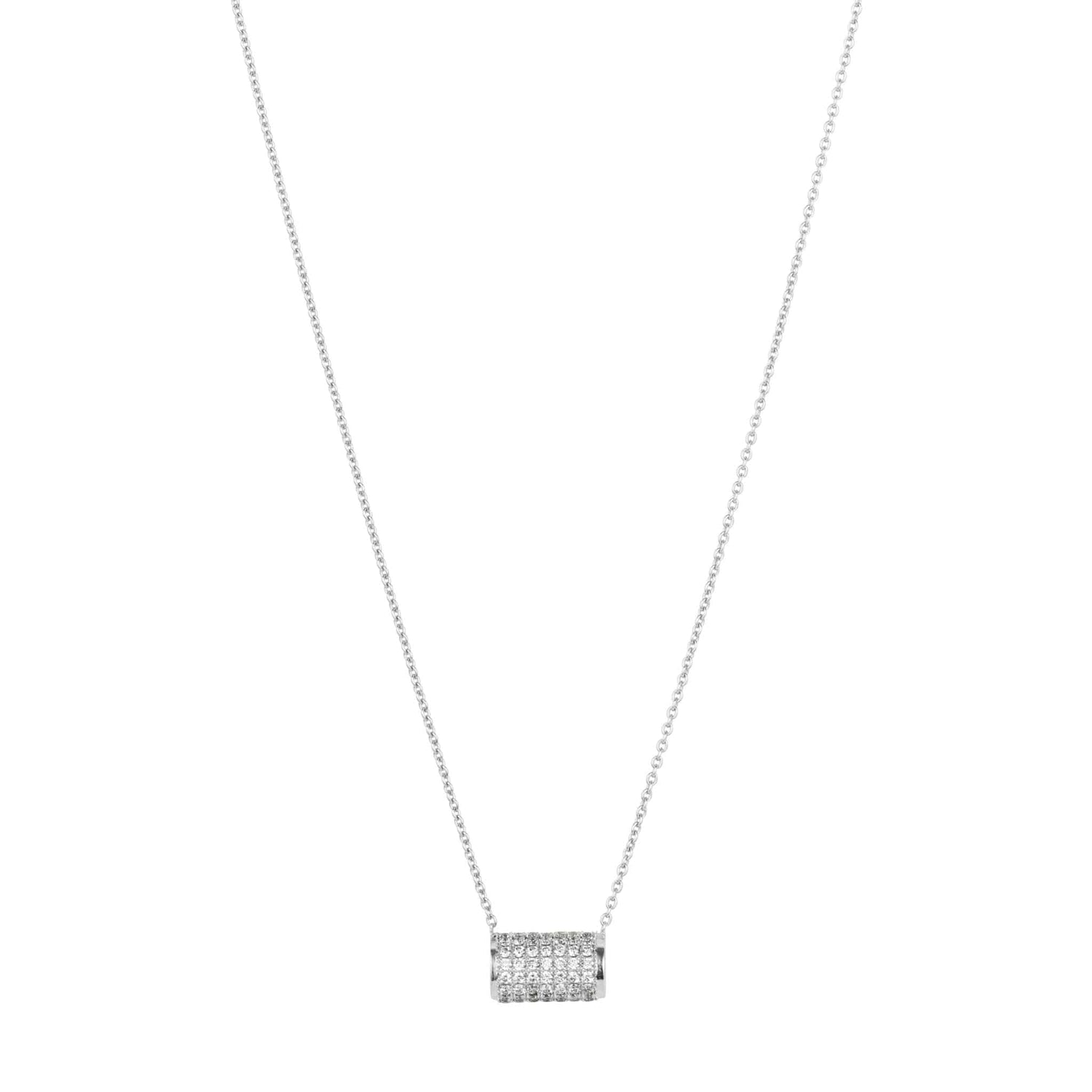 Cylinder pendant necklace and chain