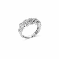 Front angled shot of Atlas white gold diamond braided ring