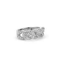 Front shot of braided band diamond ring
