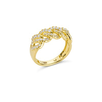 Front angled shot of Atlas gold braided diamond ring