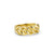 A close-up of a chain style gold link ring.