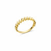 Yellow gold Luna ring with a vertical leaf design.