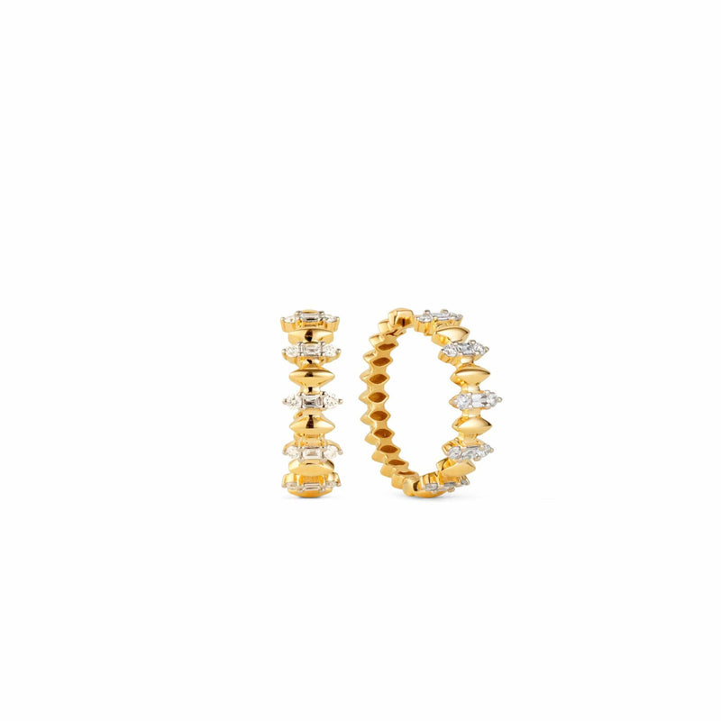 Luna Diamond Gold Hoop Earrings