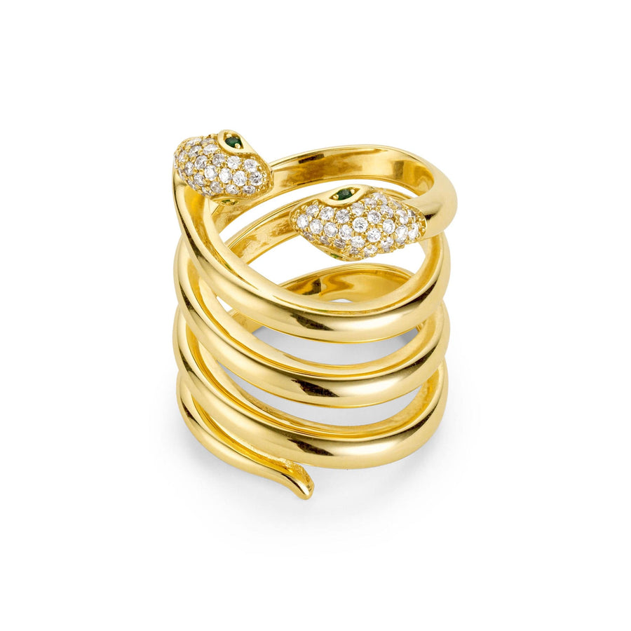 Yilan Diamond Gold Coil Ring
