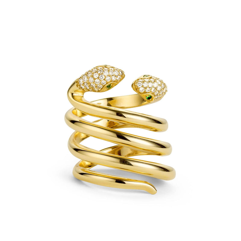 Yilan Diamond Gold Coil Ring