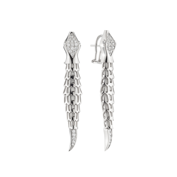 Yilan Diamond Pavé White Agate Gold Earrings