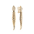 Yilan Diamond Pavé White Agate Gold Earrings