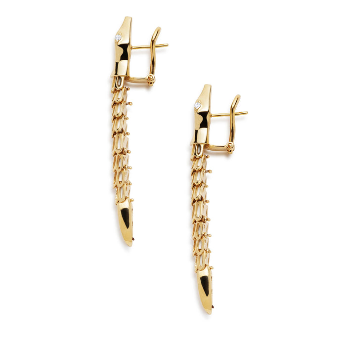 Yilan Diamond Pavé White Agate, Yellow Gold, Earrings