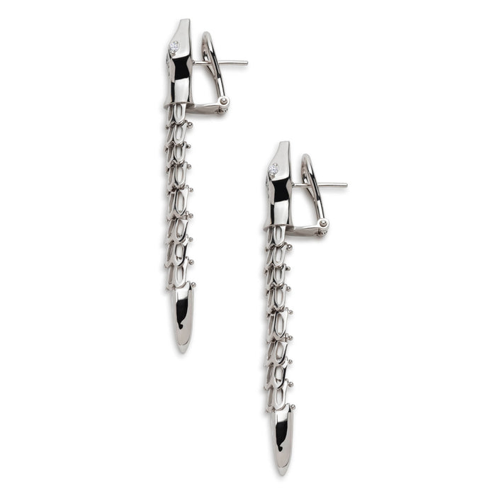 Yilan Diamond Pavé White Agate, White Gold, Earrings