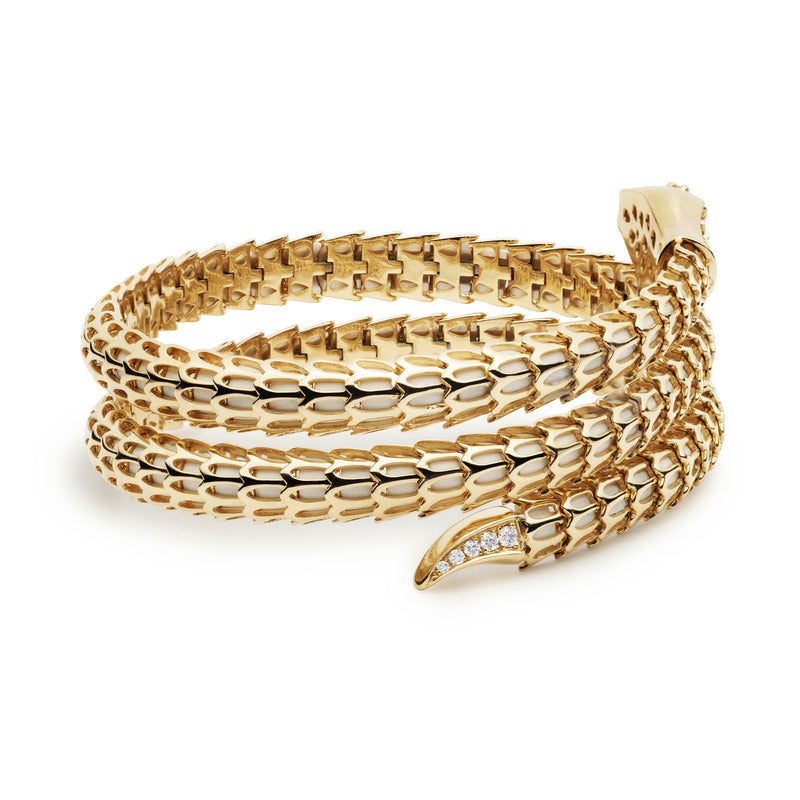 Yilan Diamond Pavé White Agate Gold Wrap Bracelet