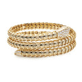 Yilan Diamond Pavé White Agate Gold Wrap Bracelet