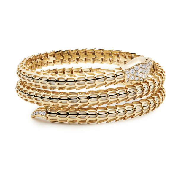 Yilan Diamond Pavé White Agate Gold Wrap Bracelet