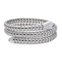 Yilan Diamond Pavé White Agate, White Gold, Wrap Bracelet