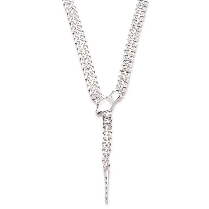 Yilan Diamond Pavé White Agate Gold Wrap Necklace
