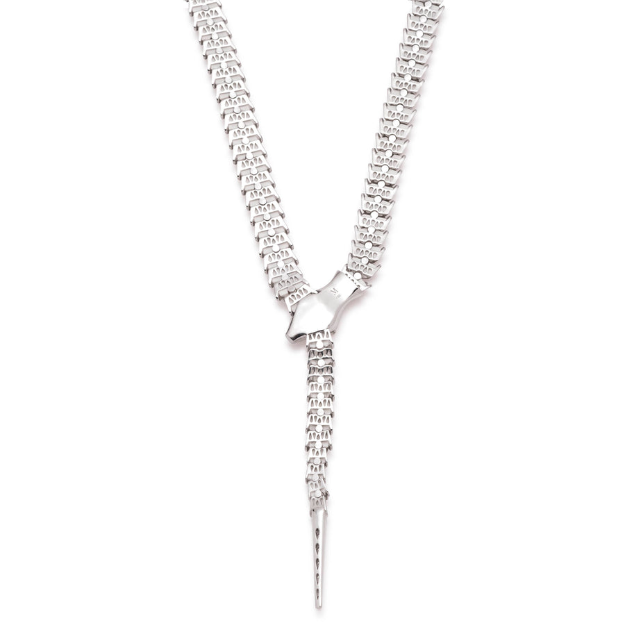 Yilan Diamond Pavé White Agate Gold Wrap Necklace