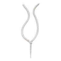 Yilan Diamond Pavé White Agate, White Gold, Wrap Necklace