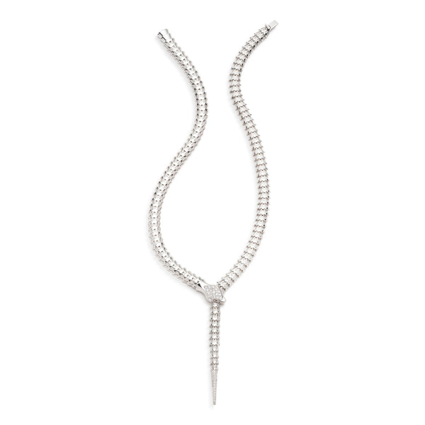 Yilan Diamond Pavé White Agate Gold Wrap Necklace