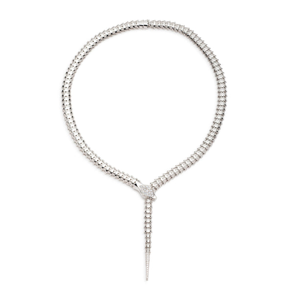 Yilan Diamond Pavé White Agate Gold Wrap Necklace